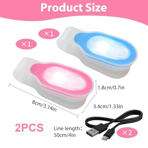 Nurse Night Light Rechargeable LED Clip on Flashlight for Night Shift - color: Pink and Blue
