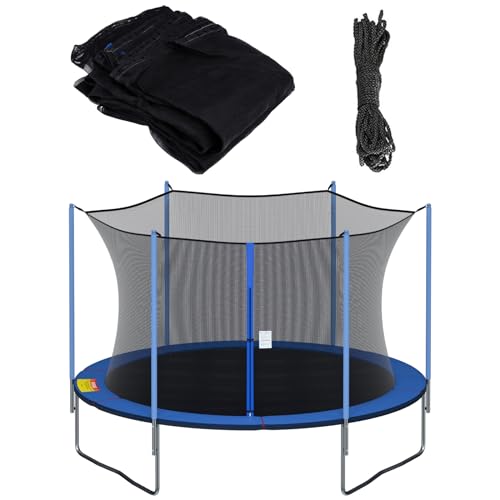 Cliselda Round Trampoline Replacement Safety Net for 6 Straight Poles - size: 14 FT Net For 6 Poles