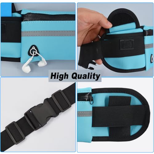 Slim Running Belt Fanny Pack, Exercise Waist Pack Runners Bag Money Belt Phone Holder for Running Hiking Cycling Workout, Blue