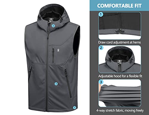 Little Donkey Andy Men's Lightweight Golf Vest Outerwear - color: Hooded Gray, size: XX-Large