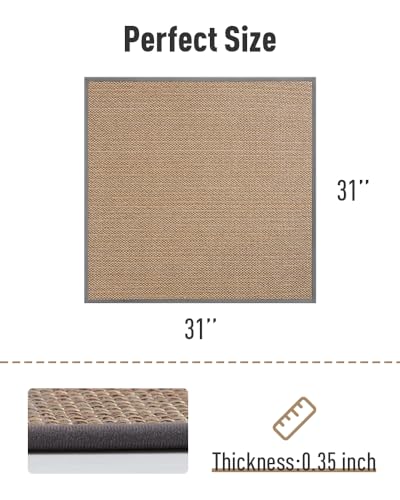 PADOOR Non Slip Stair-Treads Matching-Mat for Wooden Steps - size: 30''x30'', style: Light Gray