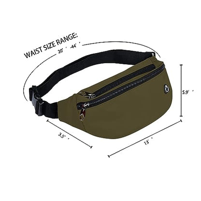 Fanny Packs for Men and Women Water-Repellent Sports Waist Pack Bag - color: 1pack-Dark Green