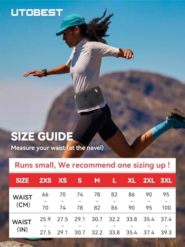 UTOBEST Running Belt for Men & Women, No Bounce Running Waist Pack, B7 Pro - color: Grey, size: L(32.2-33.8")