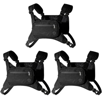Hsei 3 Water Resistant Chest Bag for Men Running Vest for Workouts Running Phone Holder Extra Storage Lightweight Sports Cycling Pack