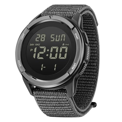 Digital Watch for Men Tactical Military Waterproof Sports Wristwatch Nylon - color: Black