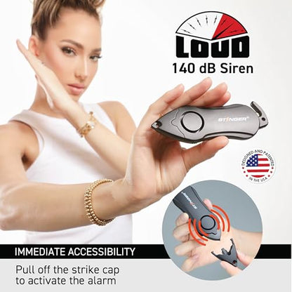 StingerUSA 140dBSiren Personal Safety Alarm Keychain Emergency Tool USAFlag - color: USA Flag