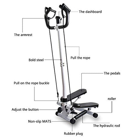 MAD HORNETS Fitness Workout Exercise Air Stair Stepper Machine Cardio Equipment with Handle bar, Multi-Function LCD Moniter