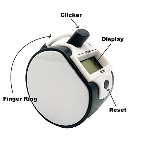 Tally Counter Digital LCD Electronic Handheld 5-Digit Number Count Clicker - color: Black