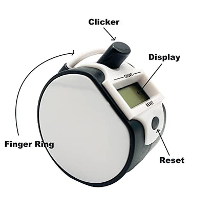 Tally Counter Digital LCD Electronic Handheld 5-Digit Number Count Clicker - color: Black