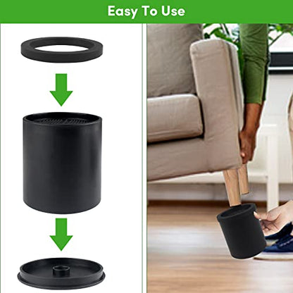 DEDU Bed Risers 4 Inch Heavy Duty 9 Pack, Furniture Risers with Non-Slip Pad Supports Up to 11000 Lbs, Round Couch Risers for Sofas, Desk or Chair (Black) - size: 4 inch