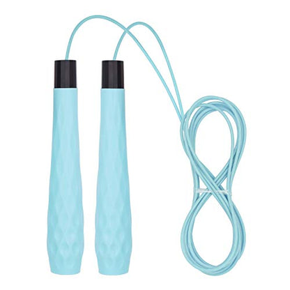Jump Rope with Ball Bearings, 3mm Steel Speed Rope for Double Unders, Tangle-Free 9.2 Ft Adjustable Lightweight Skipping Rope for Cardio, Fitness, and Weight Loss – Speed Jumping Rope perfect for Men ,Women & Kids - color: Turquoise