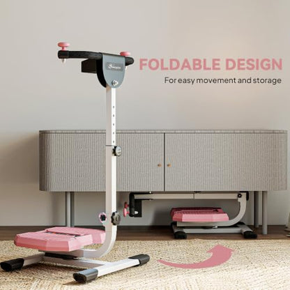 Soozier Foldable Ab Twister Board Screen Twist Shape Abs Trainer - color: Pink