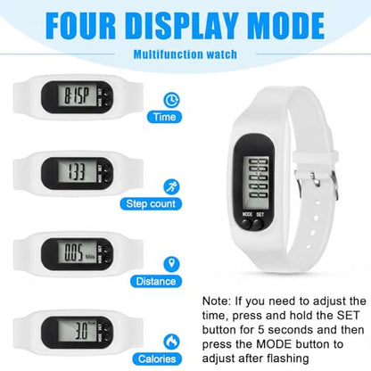 Kenning 3 Pcs Walking Running Pedometer Watch - color: Black,Red,White