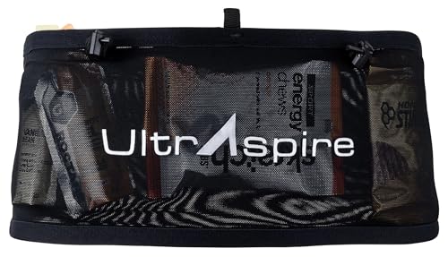 UltrAspire Fitted Race Running Waist Belt - Lightweight, Durable, Essential Pockets, 5 Sizes - color: 3.0 Black, size: X-Large (Waist Size: 37"-39")