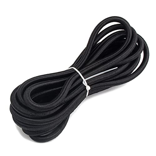 1/8" x 26' Bungee Shock Cord - Elastic Nylon Cords Marine Kayak Heavy Stretch String Rope and Tie Down Trailer Strap (Black)