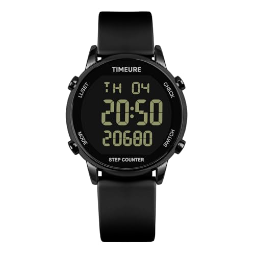 TIMEURE Pedometer Watch for Women Step Counter for Walking No App TU-2509 - color: all black