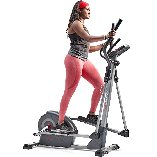 Sunny Health & Fitness Upright Elliptical for Full Body Arm Leg Workout - color: Gray