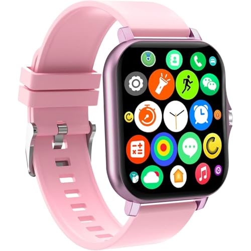 Smart Watch, 1.81" Upgraded Full Touchscreen Smart Watch for Android iPhones with Bluetooth Call, Sleep Tracker, Multiple Sports Fitness Tracker with Smart Watches for Women Men (Pink) - color: 1.81“ Pink strap + pink-purple dial