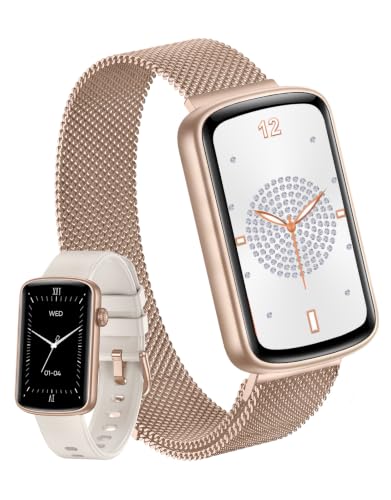 RUIMEN Fitness Tracker, Fitness Watches for Women Men with Heart Rate Monitor Blood Oxygen Sleep Tracker Pedometer, 1.47" Smart Watch Step Calorie Counter for Android iOS IP68 Waterproof (Cream) - color: Cream