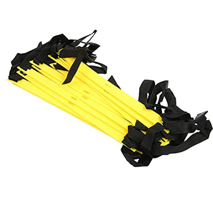 Gonetre Competitive Sports Ladder Football Speed Rope for Training 6M 12RungYellow Athletic Supplies (Yellow)