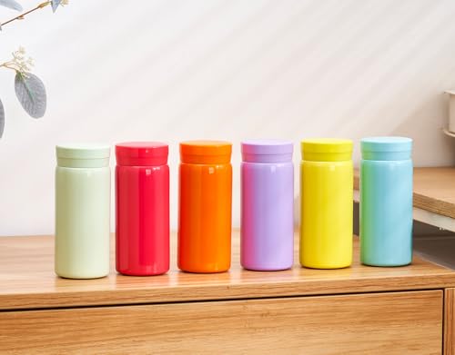 Mini Thermos Cute Water Bottle - 7 oz Tiny Insulated Vacuum 18/10 Stainless Steel Small Flask - Leak Proof & Spill Proof & Keeps Cold and Hot for Drink, Coffee, Tea - Light Blue - color: Light Blue, size: 6.8 Ounces