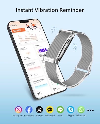 SOUYIE Smart Bracelet for Men Women, 24/7 Health Activity Fitness Trackers - color: Gray