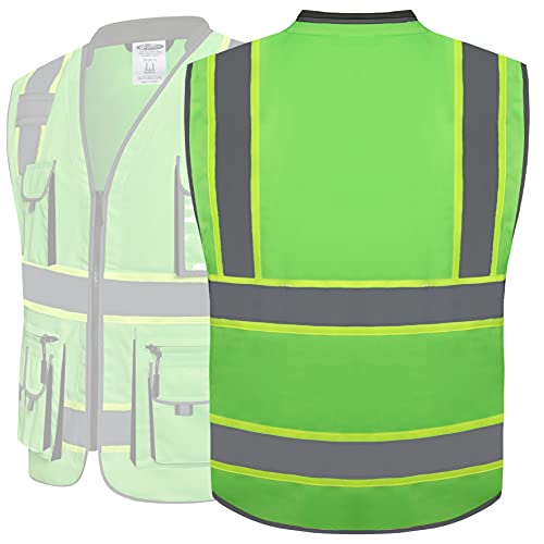 JKSafety Reflective Safety Vest for Men Cushioned Collar JK89 Green M - color: Greent1s1, size: Medium