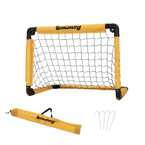 Soccer Goal,Small Soccer Goals for Kids, Foldable Mini Soccer Goal Set with Portable Soccer Net for Kids, Kid Soccer Goal for Indoor Outdoor Backyard Play, Soccer Toy Gift for Children - size: Elite Yellow: 23.62×17.71×17.71 inch in goal