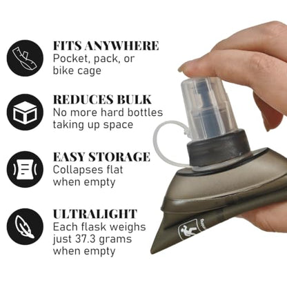 150ML Soft Flask, TPU Collapsible Soft Water Bottle for Hydration Pack, Running Vest, Leak-Proof Folding Water Bottle for Hiking Cycling Climbing Jogging- 1Pcs, Grey - color: 150ML Grey