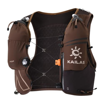 KAILAS FUGA AIR 8 Ⅳ Running Hydration Vest Hydration Pack Lightweight with Two TPU Water Bladders for Women Men Trail Cycling Hiking - color: Antique Brown, size: 8L-M