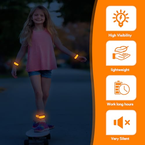 6 PCS LED Slap Bracelets, Night Safety Light Up LED Bracelets for Kids