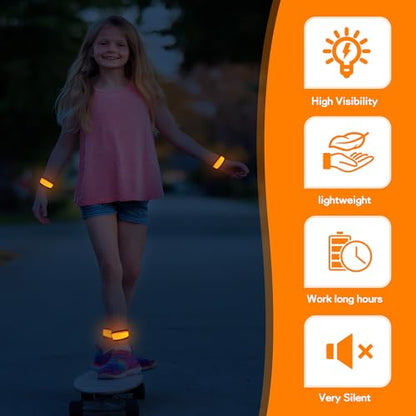 6 PCS LED Slap Bracelets, Night Safety Light Up LED Bracelets for Kids