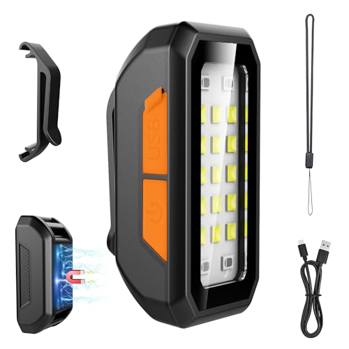Clip on Rechargeable Night Running Lights for Runners Dog Walking, Waterproof Portable Magnetic Mini Handsfree Flashlight for Hiking, Cyclists,Jogging,Night Working, Camping, Outdoor Adventure