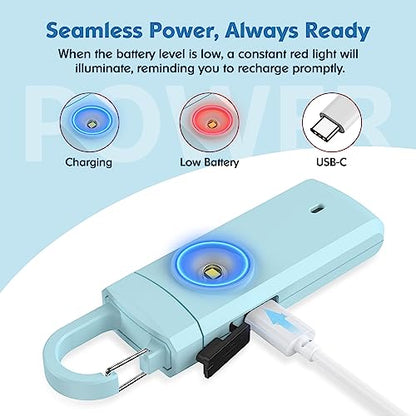 Rechargeable Personal Alarm for Women, College Dorm Essentials - color: Aqua