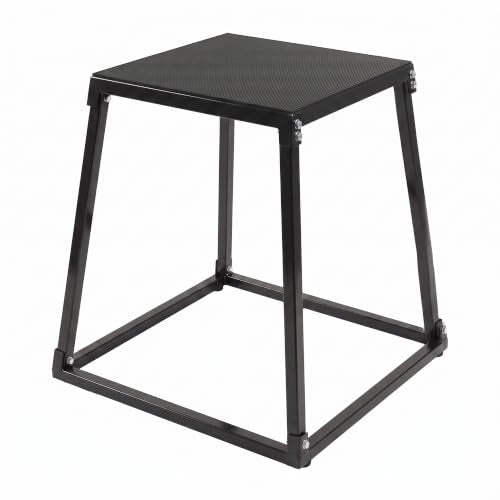 Garvee Steel Plyo Box for Exercise, Plyometric Jumping Box Metal Exercise Step Up Box with Anti-Slip Surface for Home Gym Training,Single and Set - color: Black, size: 30 Inch