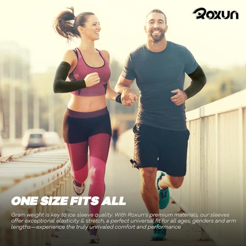 ROXUN Arm Sleeves Cooling UV Sun Protection Sport Compression for Men Women - color: 2 White