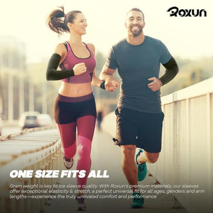 ROXUN Arm Sleeves Cooling UV Sun Protection Sport Compression for Men Women - color: 2 White