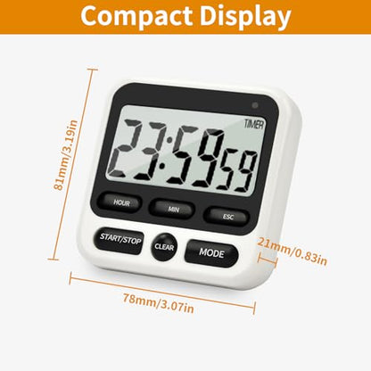 Nkove Digital Kitchen Timer 24 Hour with Clock, Countdown Count Up Timer