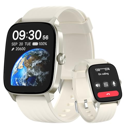 Pedometer Watch for Men Women Android & iPhone, 1.85" Retina Display with Answer/Make Calls, Smart Watch with Pedometer, Calories & Step Counter, Waterproof Heart Rate/Sleep/SpO2 Monitor
