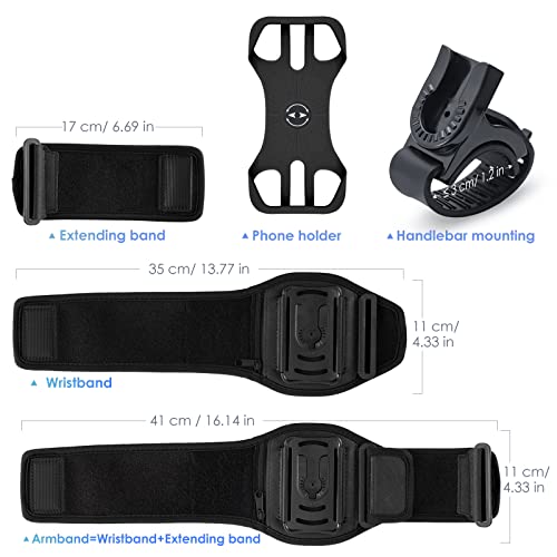 Cikyner 3 in 1 Running Armband, 360° Rotatable & Detachable Sports Armband - color: G5Black