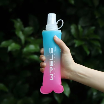 Soft Flasks TPU Soft Water Bottles Folding Soft Running Water Flask Small for Outdoor Sports Hiking Hydration Pack 8oz/17oz Hiking Cycling Climbing - color: Blue-250ml