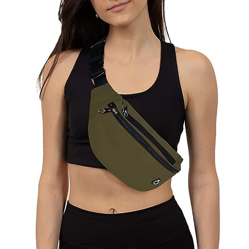 Fanny Packs for Men and Women Water-Repellent Sports Waist Pack Bag - color: 1pack-Dark Green
