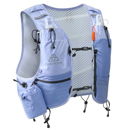 Haimont 8L Trail Running Hydration Vest with Soft Flasks - color: Light Blue, size: Medium