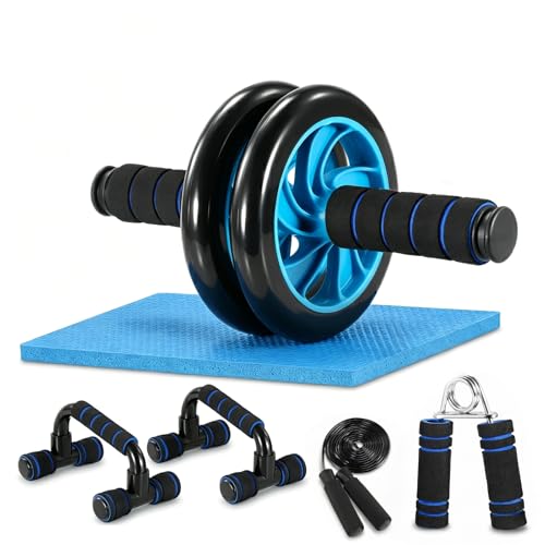 TOMSHOO 5 IN 1 AB Wheel Roller Home Gym Workout Equipment for Men Women