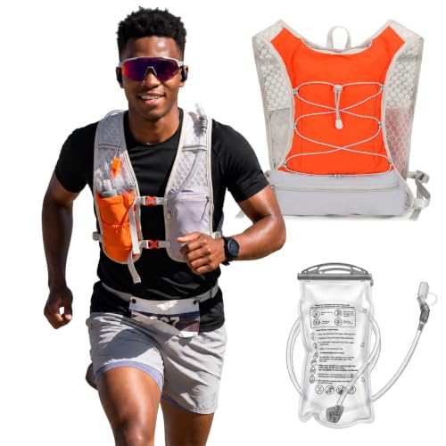 Running Vest with 2L Hydration Bladder Lightweight Pack - color: Orange