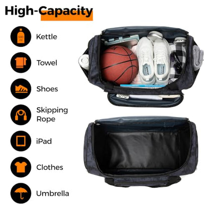 Uarition Gym Bag for Men & Women - 50L Duffle Bag for Travel, Black Tie-Dye - color: Black Tie-Dye