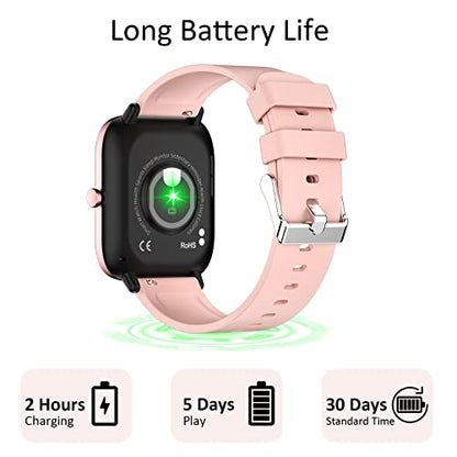 Smartwatch for Women - Call, Fitness Tracker, Heart Rate & Sleep Monitor, 1.69" Touch Screen, Waterproof - For Android & iPhone, Pink - color: Pink