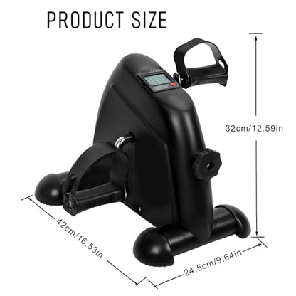 Pedal Exerciser Bike with Digital LCD Display Adjustable Resistance, Easy Assembly 100kg Load Capacity Desk Pedal Bike Elderly Home Pedal Exercise Bike Arm Leg Peddler Machine