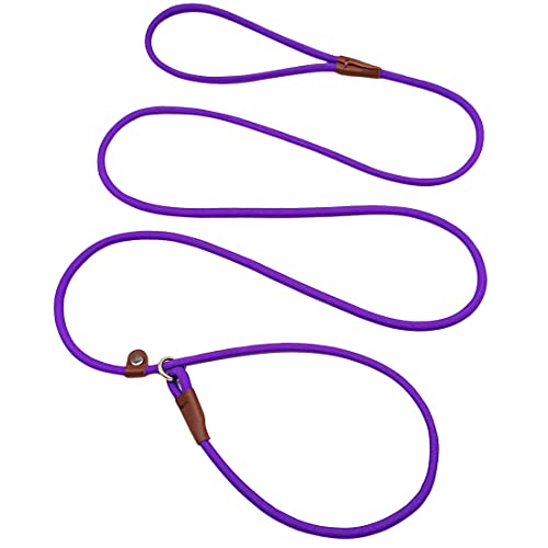 MayPaw Slip Lead Control Leash for Dogs No Pull, 13+ Colors Classic Dog Lead 7FT Pet Slip Leash, 1/4” Rope Leashes for Small Medium Animals Purple - color: purple
