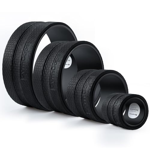 GymCope Back Roller Wheel 4 Pack Spine-Safe Groove, for Whole Family Yoga - color: Black, size: 4"+6"+10"+13"